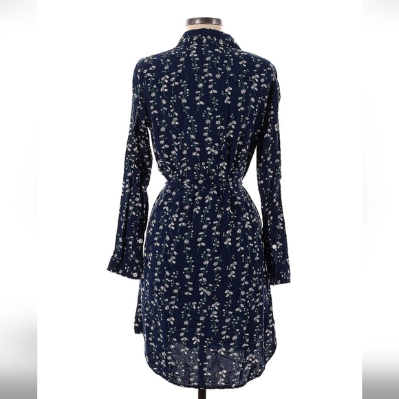 Draper James Dark Blue Floral Long Sleeve Dress - Picture 2 of 3